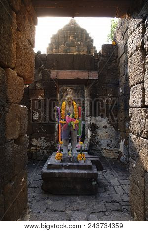 Statue Of Bodhisattva Loki State Ice Princess. Prasat Muang Sing Historical Park In Kanchanaburi, Th