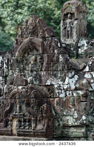 Statua scultura su Mandapa, Neak Pean, Cambogia