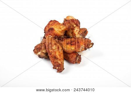 Barbecue Chicken Wings Isolated On White Background.