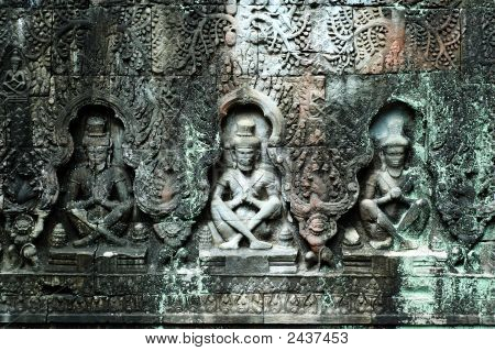Vymodelované Buddhů, Siem Reap, Kambodža