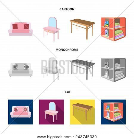 Soft Sofa, Toilet Make-up Table, Dining Table, Shelving For Laundry And Detergent. Furniture And Int