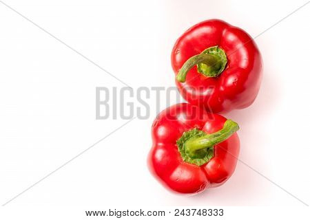 Red Organic Snack Pepper, Bellpepper Isolated On White Background