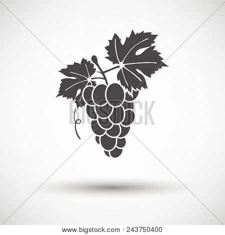 Icon Of Grape On Gray Background, Round Shadow. Vector Illustration.