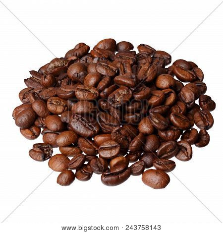 Coffee With Red Orange Smell Gourmet Coffee On White Background. High Resolution Photo.