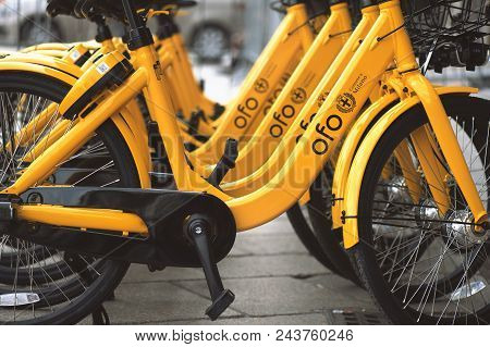 Bike Sharing In Milan. Bicycles Are Available For The Public Transport Ticket.