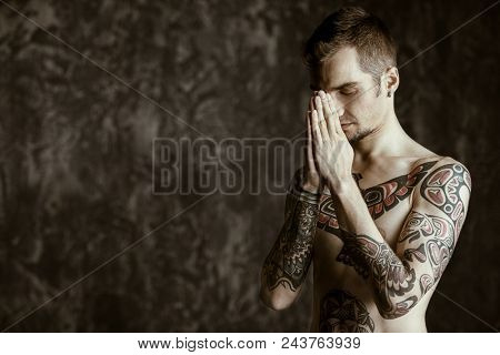 Yoga. Yoga master practicing yoga. Meditation, concentration. Healthy lifestyle.