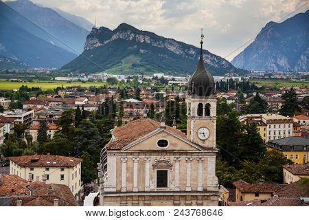 The church Collegiata dell'Assunta of Arco, near Lake Garda in Italy