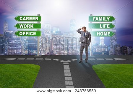 Work life or home balance business concept
