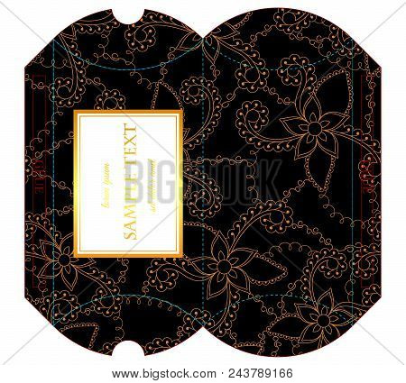 Die-cut Pillow Box With Floral Pattern Vector