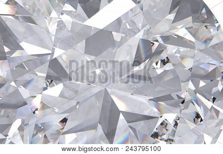 3d Illustration Diamond Texture Zoom. Render Model