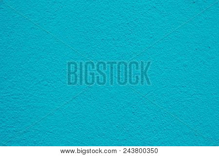 Blue Wall Background. Painted Rought Concrete Surface Texture