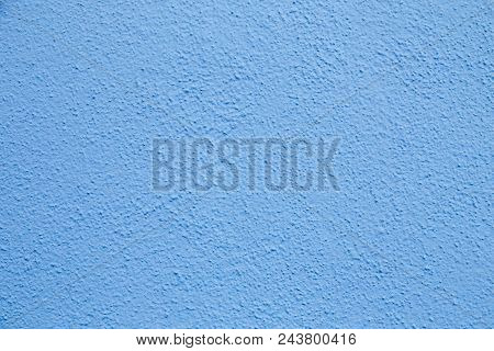 Blue Wall Background. Painted Rought Concrete Surface Texture