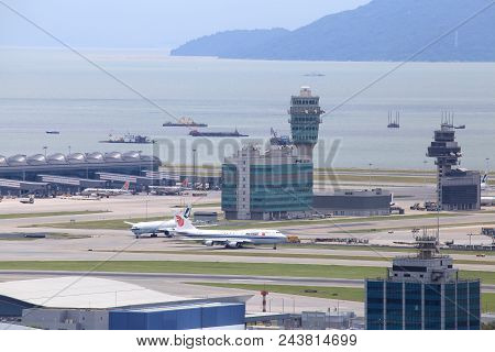Hong Kong - July 1, 2017: Chinese President Xi Jinping Leaving Hong Kong With Air China On July 1, 2