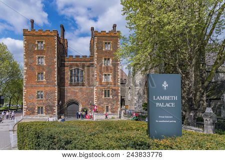 London, United Kingdom - May 04: This Is Lambeth Palace, An Historic Landmark Building And The Offic