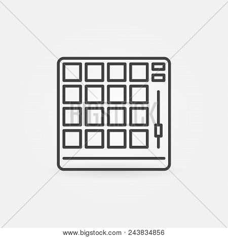 Drum Machine Vector Concept Icon Or Design Element In Thin Line Style