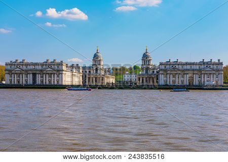 London, United Kingdom - April 20: View Of Greenwich Old Naval College, A Famous Travel Destinaton A