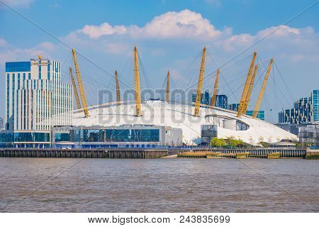 London, United Kingdom - April 20: View Of The O2 Arena, A Famous Entertainment Complex In Greenwich