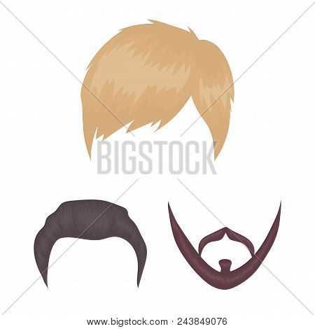 Mustache And Beard, Hairstyles Cartoon Icons In Set Collection For Design. Stylish Haircut Vector Sy