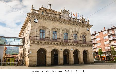 Architectural Detail Of City Hall Of Irun In Spain