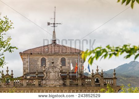 Architectural Detail Of City Hall Of Irun In Spain