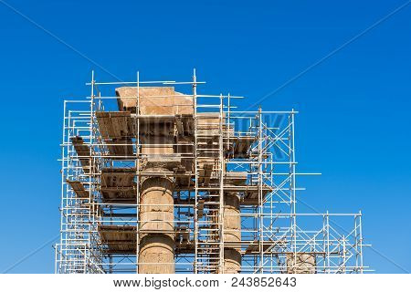 The Temple Of Pythian Apollo In Restoration Work. Acropolis Of Rhodes. Rhodes Island, Greece