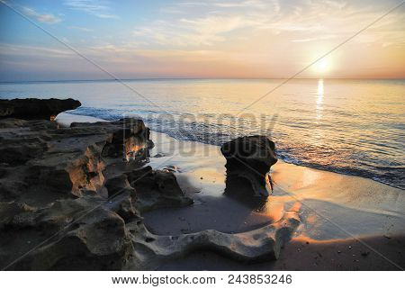Blowing Rocks Sunrise / Sunrise From Blowing Rocks Beach Near Stuart, Florida