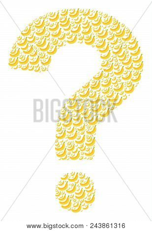Help Composition Formed With Banana Icons. Vector Banana Icons Are Arranged Into Sql Combination.
