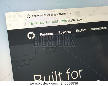 Amsterdam, Netherlands - June 4, 2018: Website Of Github Inc., A Web-based Hosting Service. Github H