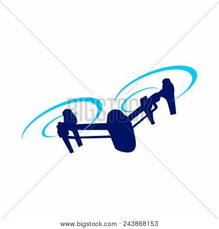 Drone Attack Blue Vector Symbol Graphic Logo Design