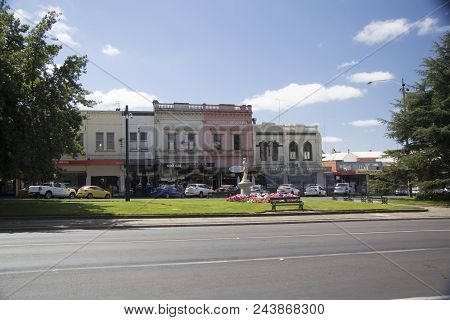 Ballarat, Victoria, Australia, 12th March 2018 - View Of Sturt Street And Gardens In The City Of Bal