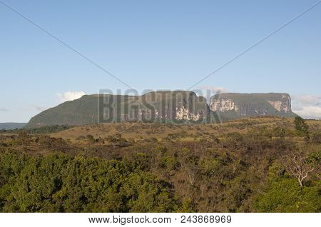 Canaima National Park With Some Mountains And Plateau. Venezuela