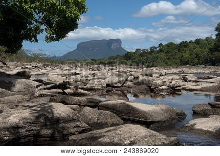 Canoe Near River At Canaima National Park. Venezuela
