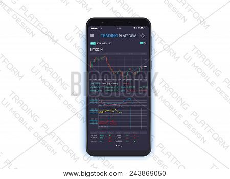 Mobile Stock Trading Concept, Online Trading, Stock Market Analysis, Business And Investment, Forex 