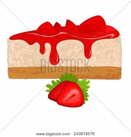 Isolated Figure Of A Strawberry Cake,  Strawberry And Mint