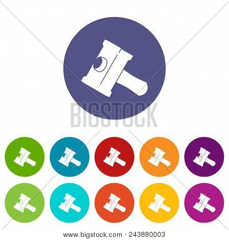 Big Sledgehammer Icons Color Set Vector For Any Web Design On White Background