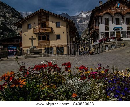Village Of The Italian Alps In The Aosta Valley