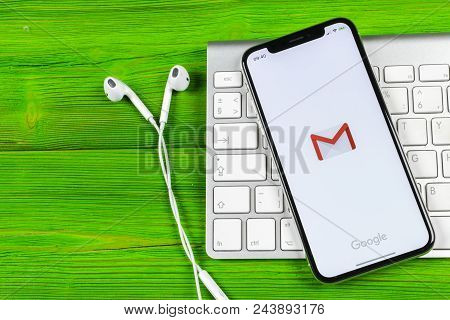 Sankt-petersburg, Russia, June 2, 2018: Google Gmail Application Icon On Apple Iphone X Smartphone S