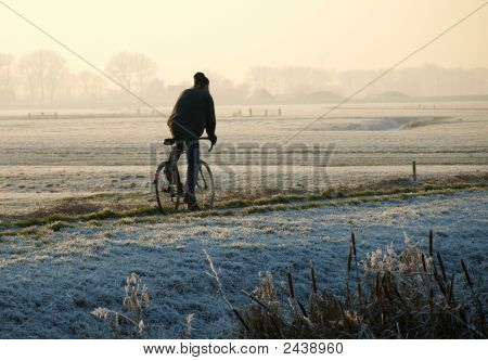 Mand på cykel