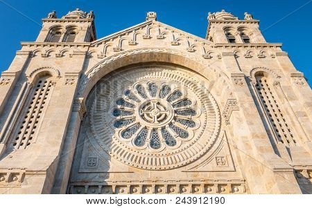 Architectural Detail Of Santa Luzia Basilica In Viana Do Castelo In Northern Portugal