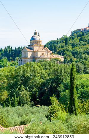 San Biagio Is A Renaissance Greek Cross Central Plan Church Outside Montepulciano, Tuscany, Italy