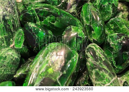 Green Chrome-diopside Mineral As Very Nice Natural Background