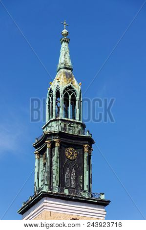 St. Marys Church, Marienkirche Near Alexanderplatz In Central Berlin, Germany