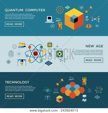 Digital Vector Quantum Computing Icon Set