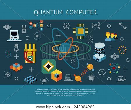 Digital Vector Quantum Computing Icon Set