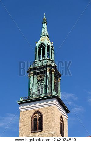 St. Marys Church, Marienkirche Near Alexanderplatz In Central Berlin, Germany