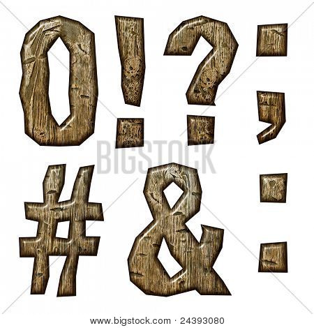 hölzerne Alphabet isolated on white Background.