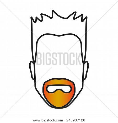Man With Colored Beard, Male Head With Colorful Face Fungus Style, Multicolor Treated Beard, Guy Cro