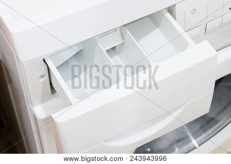 Open Tray For Washing Powder In The Washing Machine