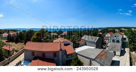 Panoramic Photo Of Island Silba Croatia From Toreta Marinic Tower.