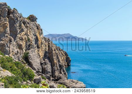 Beautiful View From The Cliff On The Blue Sea